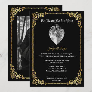 Invitación de boda de Halloween gótico oscuro