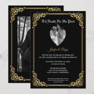 Invitación de boda de Halloween gótico oscuro