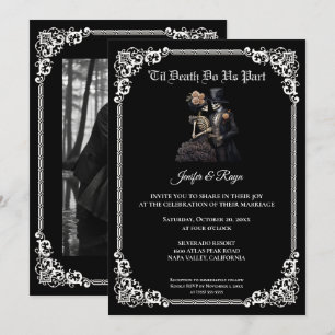 Invitación de boda de Halloween gótico oscuro