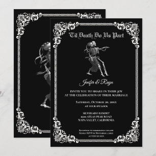 Invitación de boda de Halloween gótico oscuro