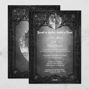 Invitación de boda de Halloween gótico oscuro