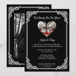 Invitación de boda de Halloween gótico oscuro