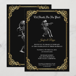 Invitación de boda de Halloween gótico oscuro