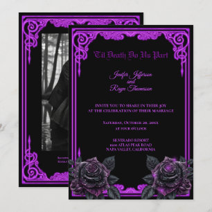 Invitación de boda de Halloween gótico resplandor