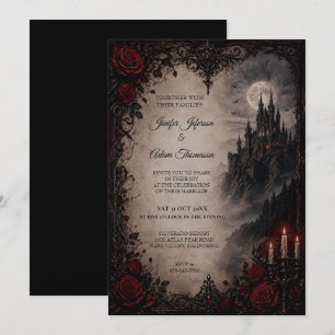 Invitación de boda de Halloween gótico vampiro