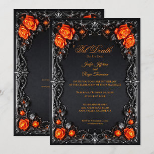invitación de boda de Halloween gótico vintage