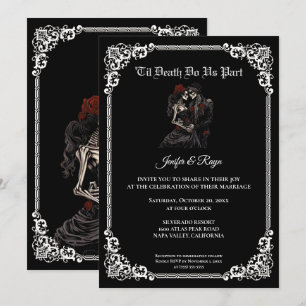 Invitación de boda de Halloween oscura gótica