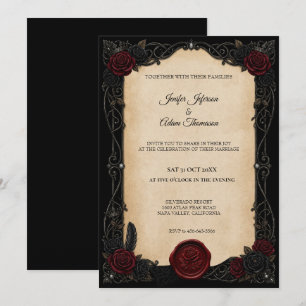 Invitación de boda de Halloween Vampiro Gótico