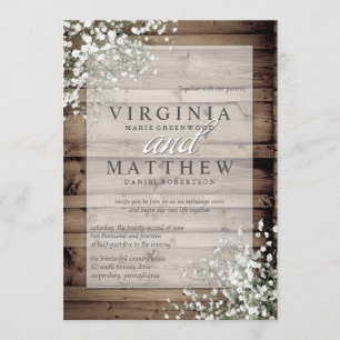 INVITACIÓN DE BODA DE HAMBRE DE BEBÉ RÚSTICO