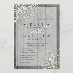 INVITACIÓN DE BODA DE HAMBRE DE BEBÉ RÚSTICO