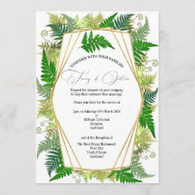 Invitación de boda de helecho de Nueva Zelanda