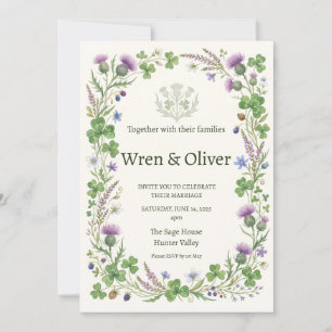 Invitación de boda de herencia de flores silvestre