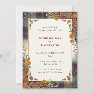 Invitación de boda de herencia india escocesa Os