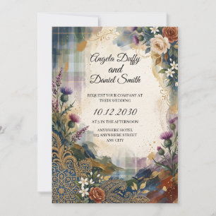 Invitación de boda de herencia italiana escocesa