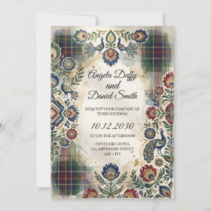 Invitación de boda de herencia italiana escocesa