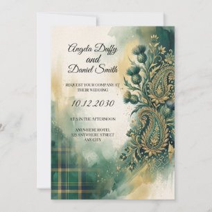 Invitación de boda de herencia italiana escocesa