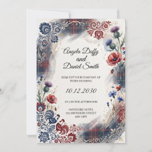 Invitación de boda de herencia italiana escocesa