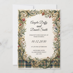 Invitación de boda de herencia italiana escocesa