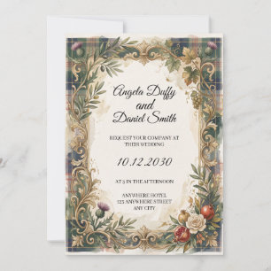 Invitación de boda de herencia italiana escocesa
