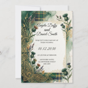 Invitación de boda de herencia italiana escocesa
