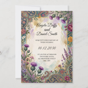 Invitación de boda de herencia italiana escocesa