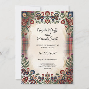 Invitación de boda de herencia italiana escocesa