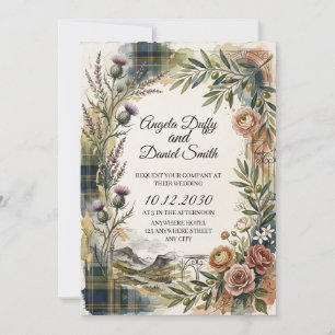 Invitación de boda de herencia italiana escocesa