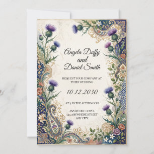 Invitación de boda de herencia italiana escocesa