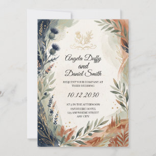 Invitación de boda de herencia italiana escocesa
