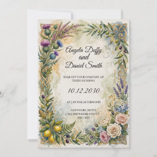 Invitación de boda de herencia italiana escocesa