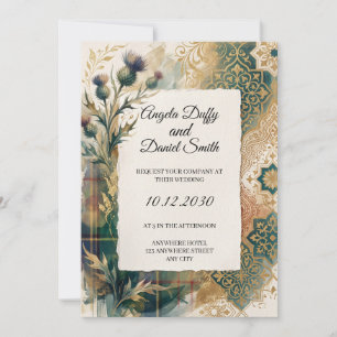Invitación de boda de herencia italiana escocesa