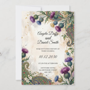 Invitación de boda de herencia italiana escocesa