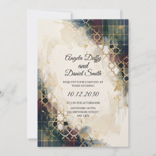 Invitación de boda de herencia italiana escocesa