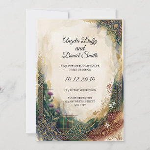 Invitación de boda de herencia italiana escocesa