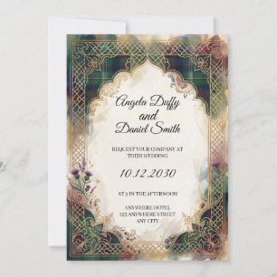 Invitación de boda de herencia italiana escocesa
