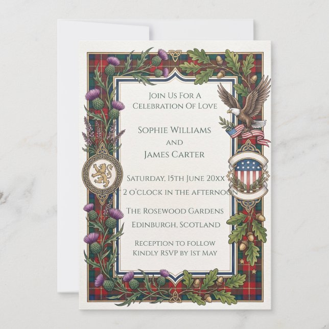 Invitación de boda de herencia tropical (Anverso)