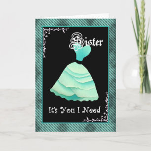 Invitación de boda de HERMANA - Vestido verde ment