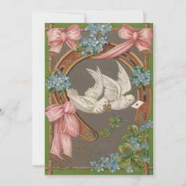 Invitación de boda de herradura de palomas No me o