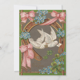 Invitación de boda de herradura de palomas No me o