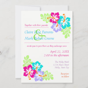Invitación de boda de Hibisco Tropical - 5x7