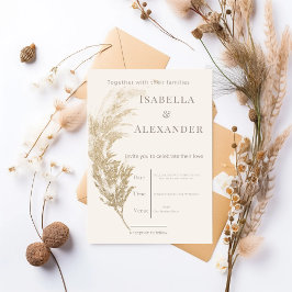 Invitación de boda de hierba de las pampas