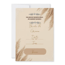 Invitación de boda de hierba de Pampas Boho | Novi