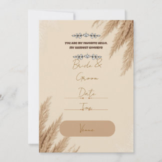 Invitación de boda de hierba de Pampas Boho | Novi
