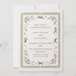 Invitación de boda de hierbas de las Tierras Altas