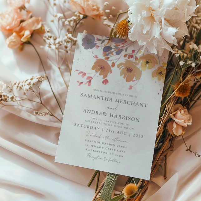 Invitación de boda de hoja de Ginkgo con acuarela  (Subido por el creador)