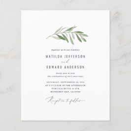 invitación de boda de hojas de oliva con ramas de 