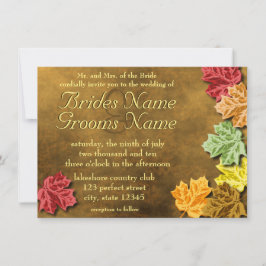 Invitación de boda de hojas de otoño