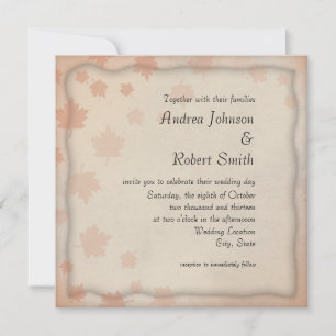 Invitación de boda de hojas de otoño