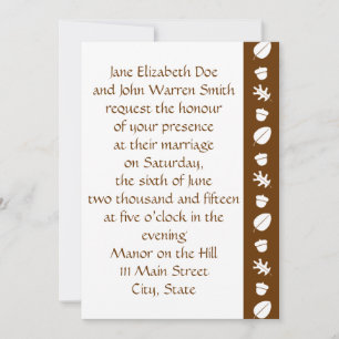 Invitación de boda de hojas de otoño en chocolate