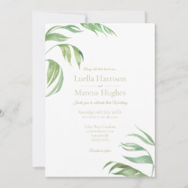 Invitación de boda de hojas de palma